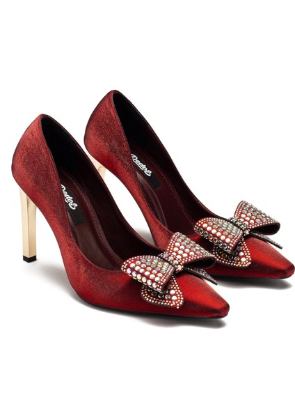 Taşlı Toka Detaylı Yüksek Topuklu Kadın Abiye Ayakkabı 4115