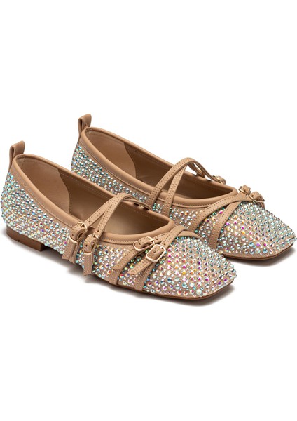 Kadın Taşlı Bantlı Babet Ayakkabı 2215