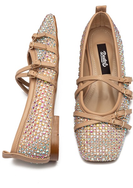 Kadın Taşlı Bantlı Babet Ayakkabı 2215 modelleri