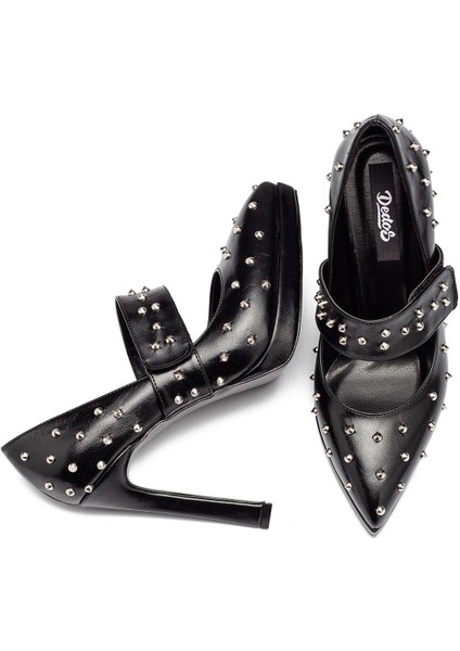 Trok Cırtlı Taşlı Yüksek Platform Topuklu Kadın Abiye Ayakkabı 6020 fırsatları