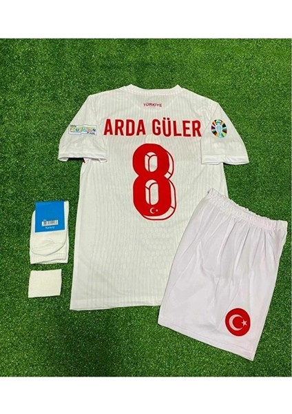 Türkiye A.r.d.a G.ü.l.e.r Beyaz Çoçuk Forması 4lü Set Çorap-Bileklik Hediye ASF11