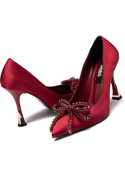 Saten Deri Taşlı bağcık Yüksek Platform Topuk Detaylı kadın Abiye Ayakkabı 500 fırsatları