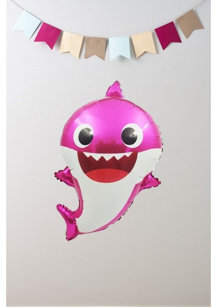 Pembe Baby Shark Folyo Balon modelleri