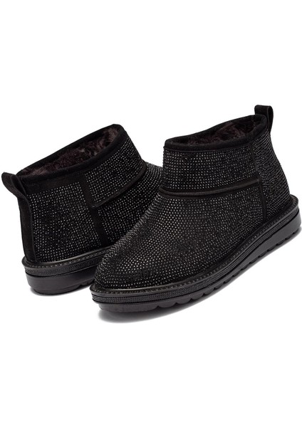 Kadın Içi Kürklü Taşlı Düz Taban Bot 7010 fırsatları
