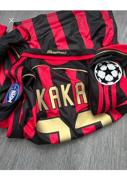 Efsane M.i.l.a.n Kaka 22 Nostalji Yetişkin Siyah-Kırmızı Kısa Kol Forması HD1199 modelleri