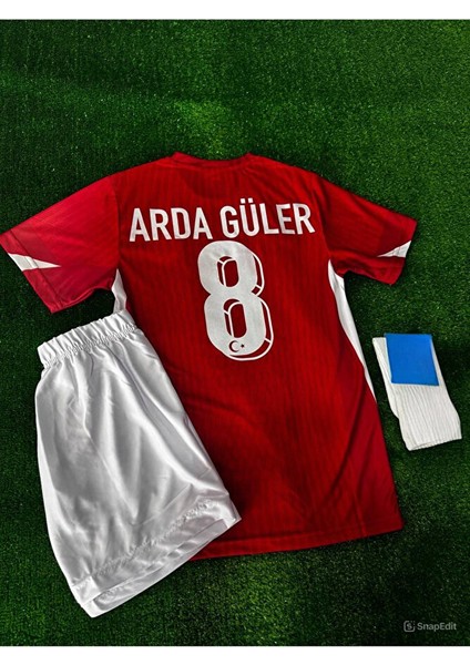 Türkiye Milli Takım Arda Güler Kırmızı Futbol Çocuk Forması 3'lü Set