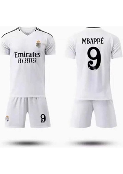R.e.a.l M.a.d.r.i.d 2024/25 Yeni Sezon Kylian Mbappe Iç Saha Çocuk Forması 4'lü Set modelleri