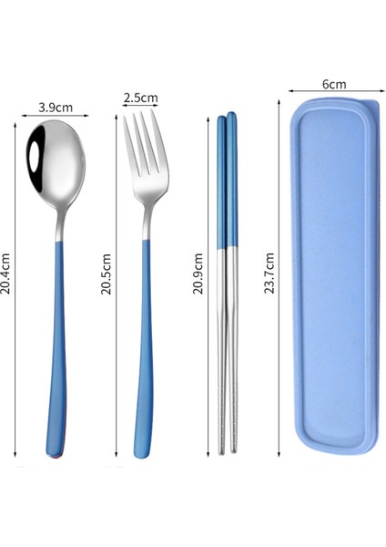 Mavi Renk Premium Çocuk Paslanmaz Çelik Çatal-Kaşık ve Çubuk Set, 5 Parça (24+ Ay) fiyatları