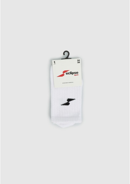 Beyaz Eclipse Sport ES002 Beyaz Tenis Tekli Çorap