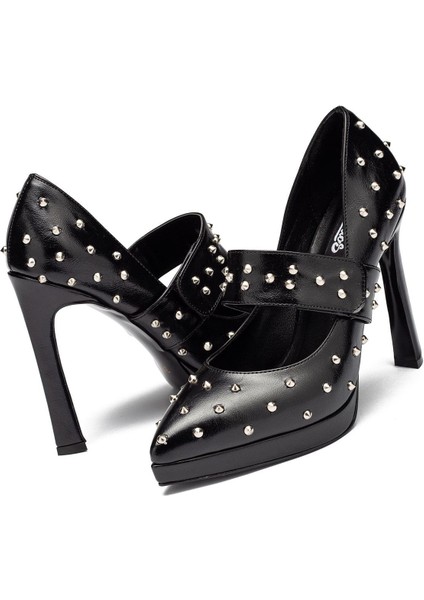 Trok Cırtlı Taşlı Yüksek Platform Topuklu Kadın Abiye Ayakkabı 6020 modelleri