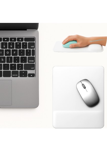 Bilek Destekli Mousepad - Kaymaz Mouse Ped - Fare Pedi - Dikdörtgen Mouse Altlığı - Dikdörtgen Mousepad - Mouseped