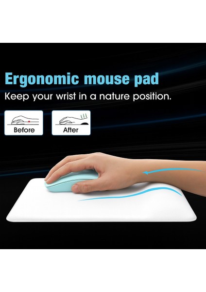 Bilek Destekli Mousepad - Kaymaz Mouse Ped - Fare Pedi - Dikdörtgen Mouse Altlığı - Dikdörtgen Mousepad - Mouseped