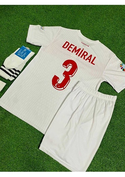 Türkiye Milli Takımı Euro 2024 Merih Demiral Çocuk Forması 4'lü Set (Beyaz)