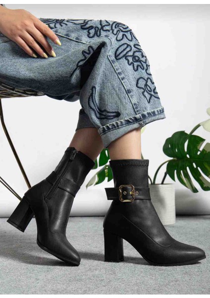 Altın Tokalı Streç Topuklu Kadın Bot modelleri