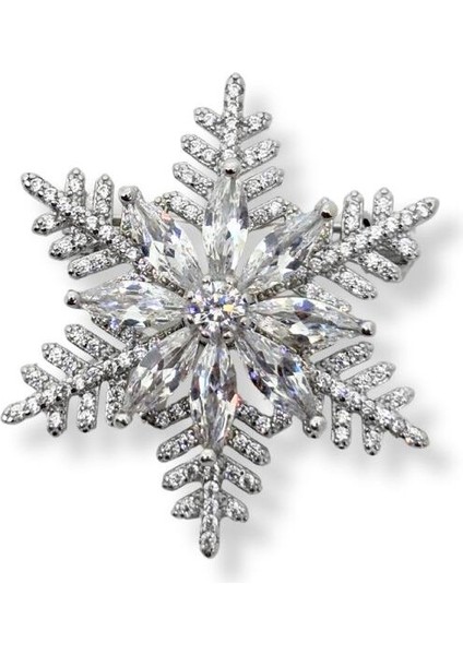 Taşlı Kartanesi Gümüş Broş (Ortası Dönen) – 3x3 cm