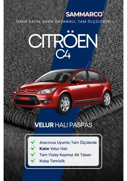 Citröen C4 2006 Halı Paspas Velur Paspas Kumaş Paspas Oto Paspas fiyatları