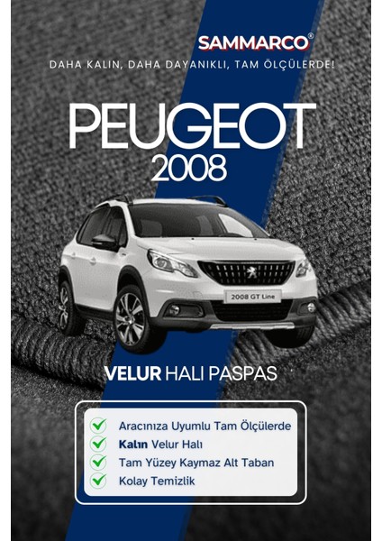 Peugeot 2008 2016 Halı Paspas Velur Paspas Kumaş Paspas Oto Paspas fiyatları