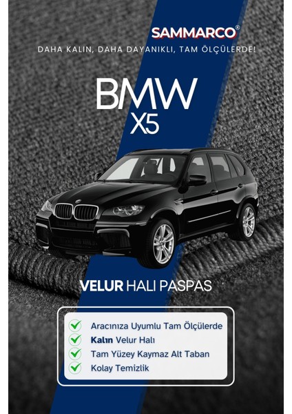 Bmw X5 2007 Halı Paspas Velur Paspas Kumaş Paspas Oto Paspas fiyatları