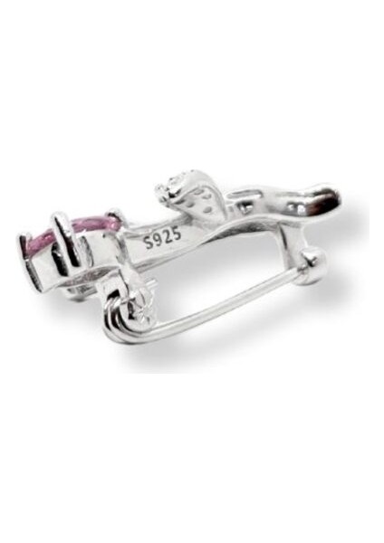 Minimal Pembe Kuvars Taşlı Gümüş Çiçek Broş – 1.5x2.4 cm fiyatları
