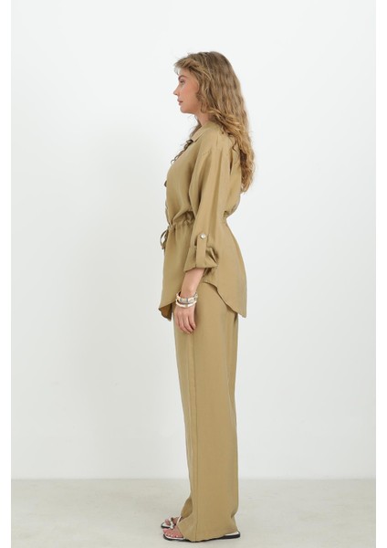 Kadın Kemer Detaylı Modern Kesim Takım -32376TKS