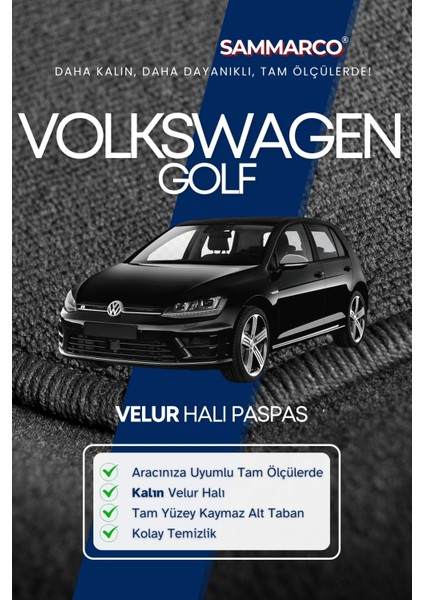 Volkswagen Golf 7 2016 Halı Paspas Velur Paspas Kumaş Paspas Oto Paspas fiyatları