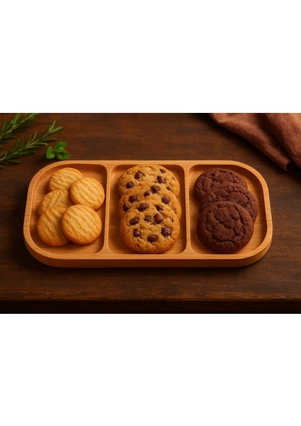 3 Bölmeli Çam Ahşap Sunumluk fiyatları