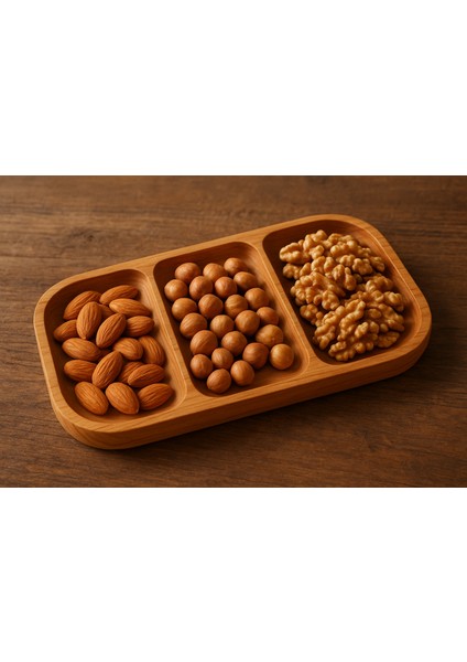 3 Bölmeli Çam Ahşap Sunumluk modelleri