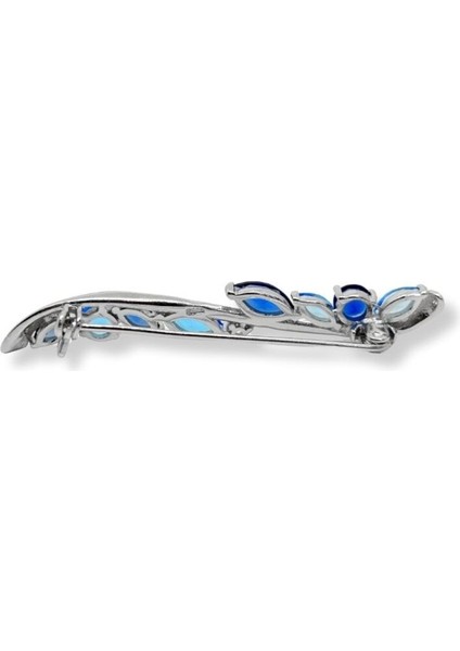 Safir Akuamarin Taşlı Gümüş Zarif Broş – 0.7x4.5 cm fiyatları