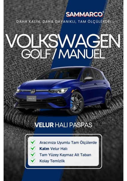 Volkswagen Golf 8 Manuel 2022 Halı Paspas Velur Paspas Kumaş Paspas Oto Paspas fiyatları