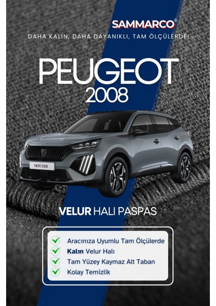 Peugeot 2008 2020 Halı Paspas Velur Paspas Kumaş Paspas Oto Paspas fiyatları