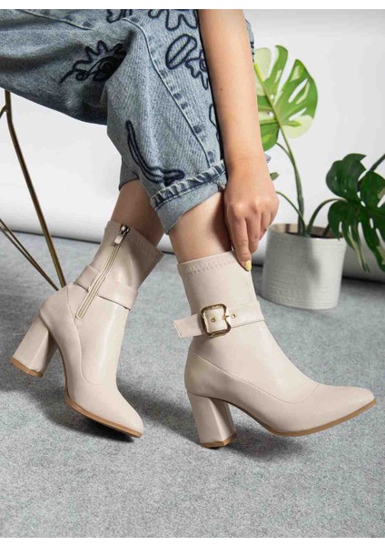 Altın Tokalı Streç Topuklu Kadın Bot modelleri