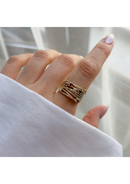 Çelik Kırmızı Taşlı Yüzük fiyatları