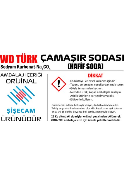 Çamaşır Sodası 3 kg Sodyum Karbonat Hafif Soda