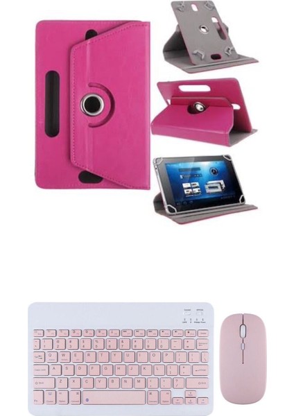 Lenovo Idea Tab TB336FU 11'' Kılıf Uyumlu Standlı Kablosuz Bluetooth Klavye Mouse Set