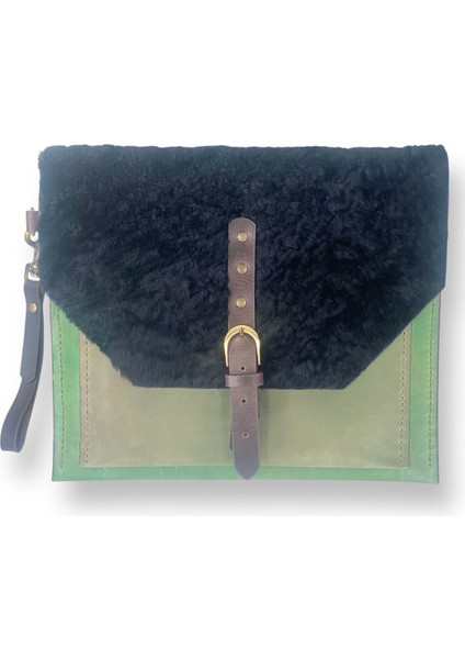 Fury Green Deri Evrak Çantası