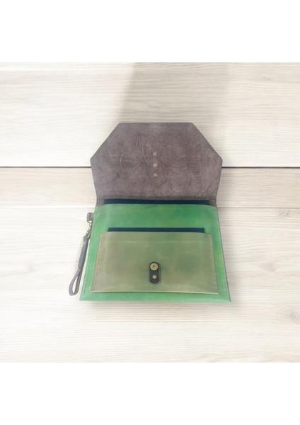 Fury Green Deri Evrak Çantası