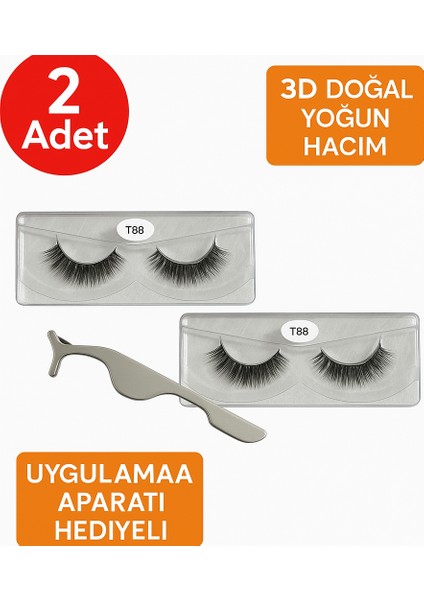 2’li Manyetik Takma Kirpik Seti 3D Doğal Yoğun Hacim – Uygulama Aparatı Hediyeli, Kolay Takılan ve Yeniden Kullanılabilir fiyatları