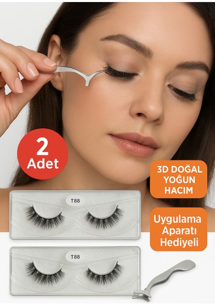 2’li Manyetik Takma Kirpik Seti 3D Doğal Yoğun Hacim – Uygulama Aparatı Hediyeli, Kolay Takılan ve Yeniden Kullanılabilir modelleri