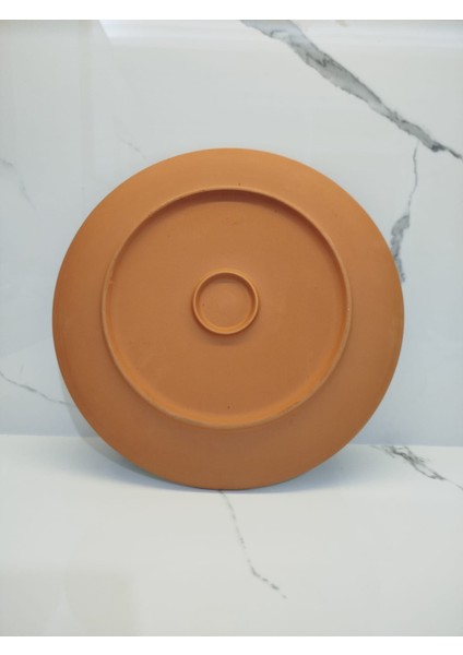 Pembe Renkli Toprak Sunumluk Pasta Kahvaltı Servis Tabağı