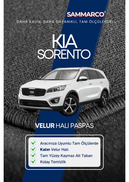 Kia Sorento 2016 Halı Paspas Velur Paspas Kumaş Paspas Oto Paspas fiyatları
