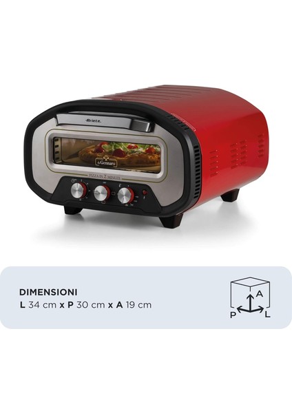 3901 Da Gennaro Pizza Fırını | 2200W, 430°C, 2 Dakikada Pişirme, Şamot Taşlı Elektrikli Pizza Fırını – Kırmızı fiyatları