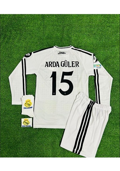Real Madrid 2024-25 Yeni Sezon A.r.d.a G.ü.l.e.r Uzun Kol Çocuk Forması 4'lü Set (Armalı) modelleri