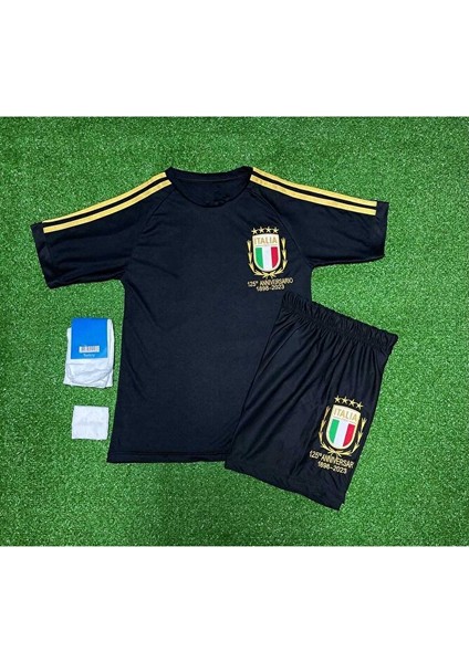 Italya 125.YIL Nicolo Zaniolo Siyah Çocuk Forması 4'lü Set (Black) fiyatları