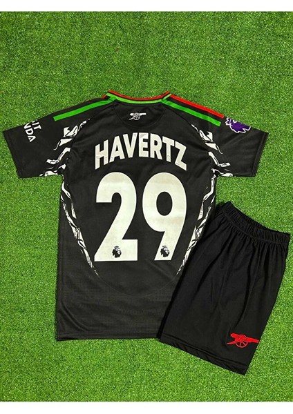 Arsenal 2024/25 Yeni Sezon Kai Havertz Deplasman Çocuk Forması 2'li Set (Black) modelleri