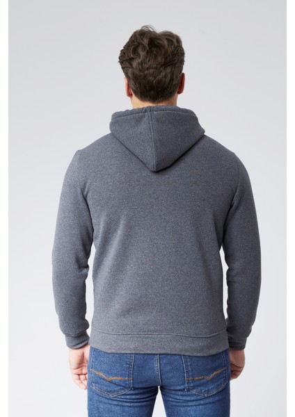 Mooncover Erkek Kapşonlu Kanguru Cepli 3 Iplik Şardonlu Sweatshirt indirimleri