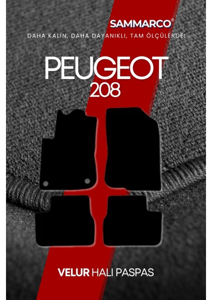 Peugeot 208 2012 Halı Paspas Velur Paspas Kumaş Paspas Oto Paspas modelleri