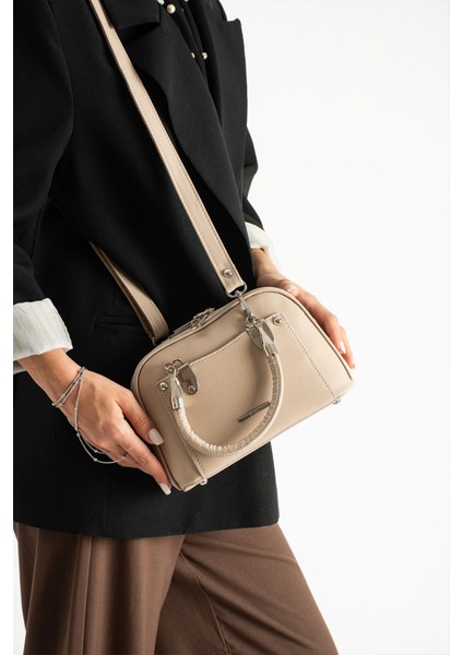 ,çok Gözlü,fitil Detaylı , Açık Vizon El ve Çapraz Kadın Çantası fırsatları