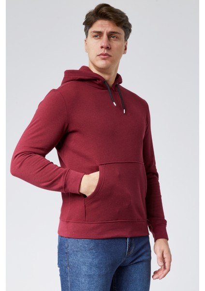 Mooncover Erkek Kapşonlu Kanguru Cepli 3 Iplik Şardonlu Sweatshirt modelleri