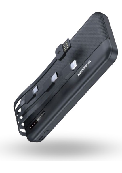 Büro Ev Ofis Cihazları Için 10000MAH 4hub Kablolu Android Ios Hızlı Şarj Powerbank