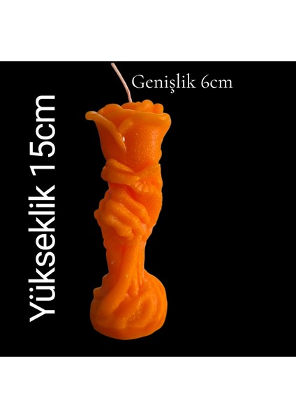 Dekoratif Hayalet Eli Gül Modeli Mum